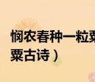 憫農(nóng)春種一粒粟古詩硬筆書法（憫農(nóng)春種一粒粟古詩）