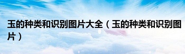玉的種類和識別圖片大全（玉的種類和識別圖片）