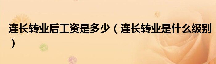 連長(zhǎng)轉(zhuǎn)業(yè)后工資是多少（連長(zhǎng)轉(zhuǎn)業(yè)是什么級(jí)別）