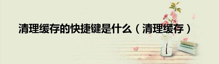 清理緩存的快捷鍵是什么（清理緩存）