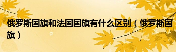俄羅斯國旗和法國國旗有什么區(qū)別（俄羅斯國旗）