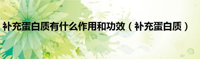 補(bǔ)充蛋白質(zhì)有什么作用和功效（補(bǔ)充蛋白質(zhì)）