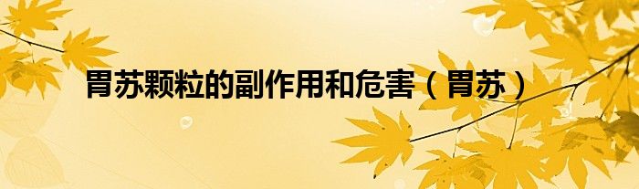 胃蘇顆粒的副作用和危害（胃蘇）