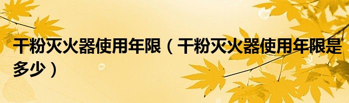 干粉滅火器使用年限（干粉滅火器使用年限是多少）