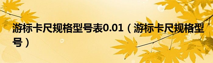 游標(biāo)卡尺規(guī)格型號(hào)表0.01（游標(biāo)卡尺規(guī)格型號(hào)）