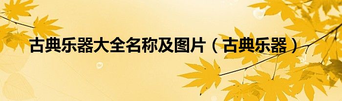 古典樂器大全名稱及圖片（古典樂器）