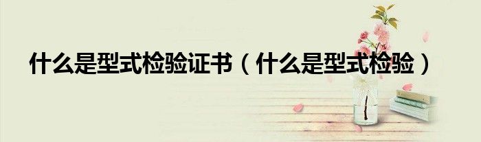 什么是型式檢驗證書（什么是型式檢驗）