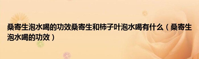 桑寄生泡水喝的功效桑寄生和柿子葉泡水喝有什么（桑寄生泡水喝的功效）