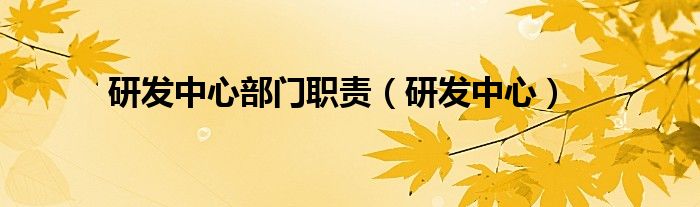 研發(fā)中心部門職責(zé)（研發(fā)中心）