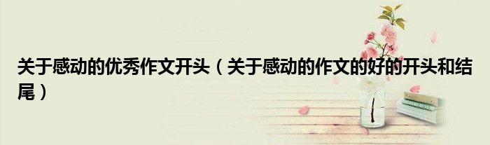 關(guān)于感動(dòng)的優(yōu)秀作文開(kāi)頭（關(guān)于感動(dòng)的作文的好的開(kāi)頭和結(jié)尾）