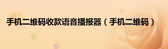 手機(jī)二維碼收款語(yǔ)音播報(bào)器（手機(jī)二維碼）