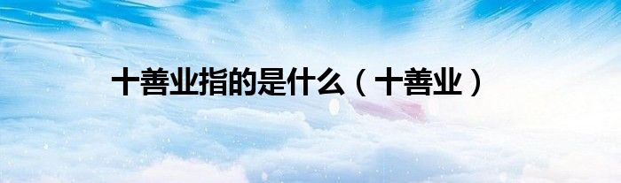 十善業(yè)指的是什么（十善業(yè)）