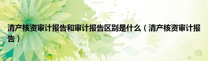 清產(chǎn)核資審計(jì)報告和審計(jì)報告區(qū)別是什么（清產(chǎn)核資審計(jì)報告）