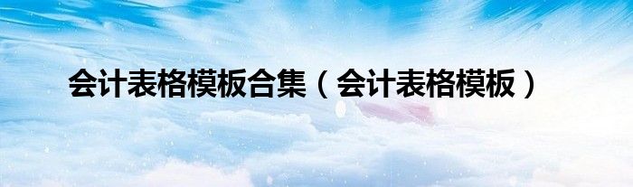 會(huì)計(jì)表格模板合集（會(huì)計(jì)表格模板）