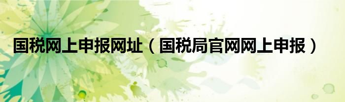 國稅網(wǎng)上申報(bào)網(wǎng)址（國稅局官網(wǎng)網(wǎng)上申報(bào)）