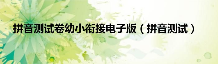 拼音測(cè)試卷幼小銜接電子版（拼音測(cè)試）