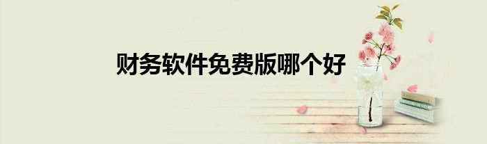 財務軟件免費版哪個好