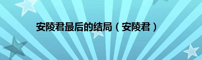 安陵君最后的結局（安陵君）
