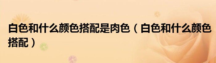 白色和什么顏色搭配是肉色（白色和什么顏色搭配）