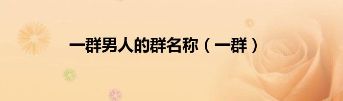 一群男人的群名稱（一群）
