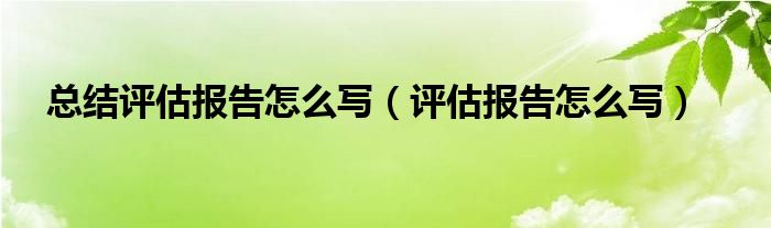 總結(jié)評(píng)估報(bào)告怎么寫(xiě)（評(píng)估報(bào)告怎么寫(xiě)）