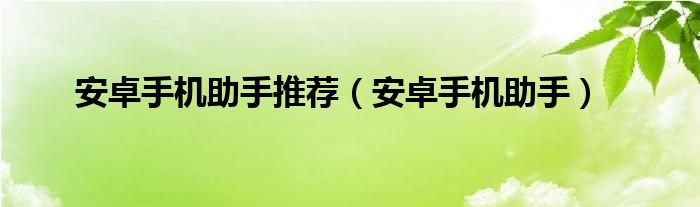 安卓手機(jī)助手推薦（安卓手機(jī)助手）