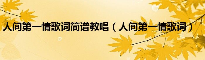 人間第一情歌詞簡譜教唱（人間第一情歌詞）