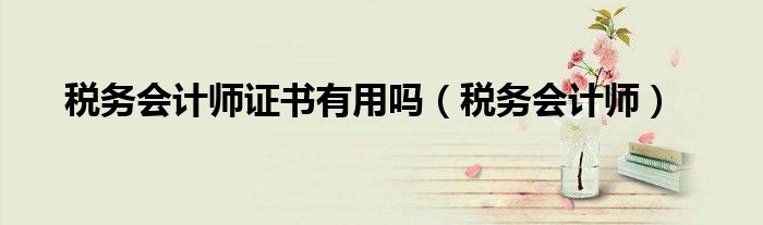 稅務(wù)會(huì)計(jì)師證書(shū)有用嗎（稅務(wù)會(huì)計(jì)師）