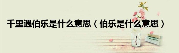千里遇伯樂(lè)是什么意思（伯樂(lè)是什么意思）