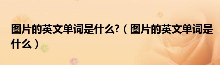 圖片的英文單詞是什么?（圖片的英文單詞是什么）