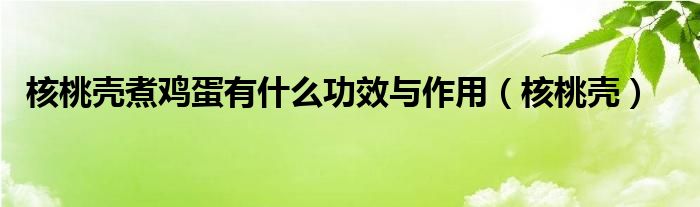 核桃殼煮雞蛋有什么功效與作用（核桃殼）