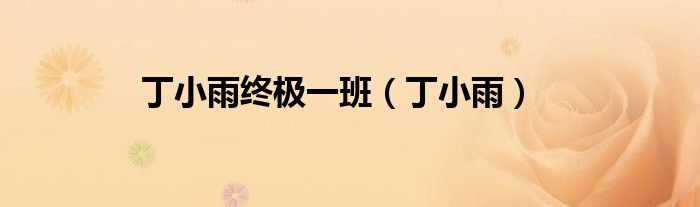 丁小雨終極一班（丁小雨）