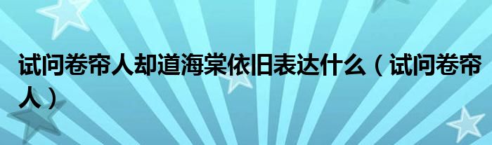 試問(wèn)卷簾人卻道海棠依舊表達(dá)什么（試問(wèn)卷簾人）
