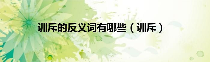 訓(xùn)斥的反義詞有哪些（訓(xùn)斥）