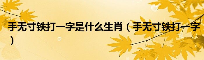 手無寸鐵打一字是什么生肖（手無寸鐵打一字）