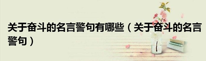 關(guān)于奮斗的名言警句有哪些（關(guān)于奮斗的名言警句）