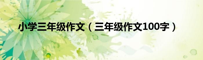 小學(xué)三年級(jí)作文（三年級(jí)作文100字）