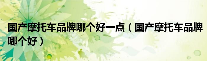 國產(chǎn)摩托車品牌哪個(gè)好一點(diǎn)（國產(chǎn)摩托車品牌哪個(gè)好）