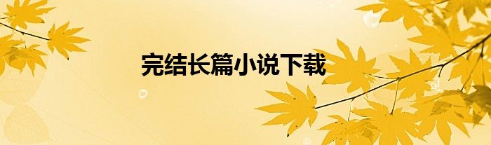 完結(jié)長篇小說下載