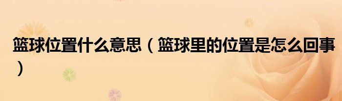 籃球位置什么意思（籃球里的位置是怎么回事）