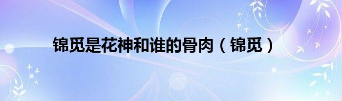 錦覓是花神和誰的骨肉（錦覓）