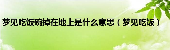 夢見吃飯碗掉在地上是什么意思（夢見吃飯）