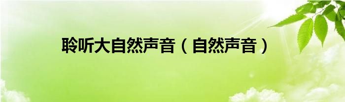聆聽大自然聲音（自然聲音）