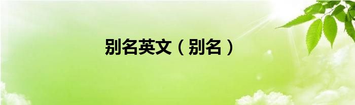 別名英文（別名）