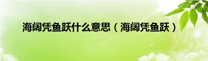 海闊憑魚躍什么意思（海闊憑魚躍）