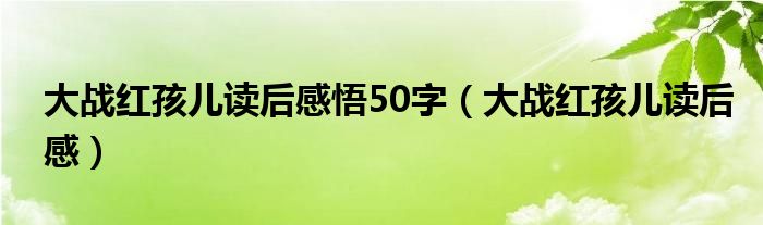 大戰(zhàn)紅孩兒讀后感悟50字（大戰(zhàn)紅孩兒讀后感）