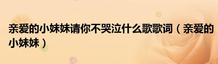 親愛的小妹妹請你不哭泣什么歌歌詞（親愛的小妹妹）