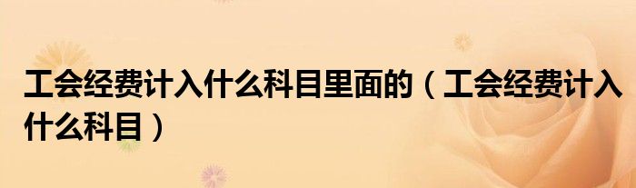 工會經(jīng)費(fèi)計(jì)入什么科目里面的（工會經(jīng)費(fèi)計(jì)入什么科目）