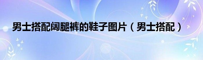 男士搭配闊腿褲的鞋子圖片（男士搭配）