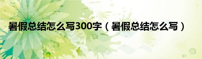 暑假總結(jié)怎么寫300字（暑假總結(jié)怎么寫）